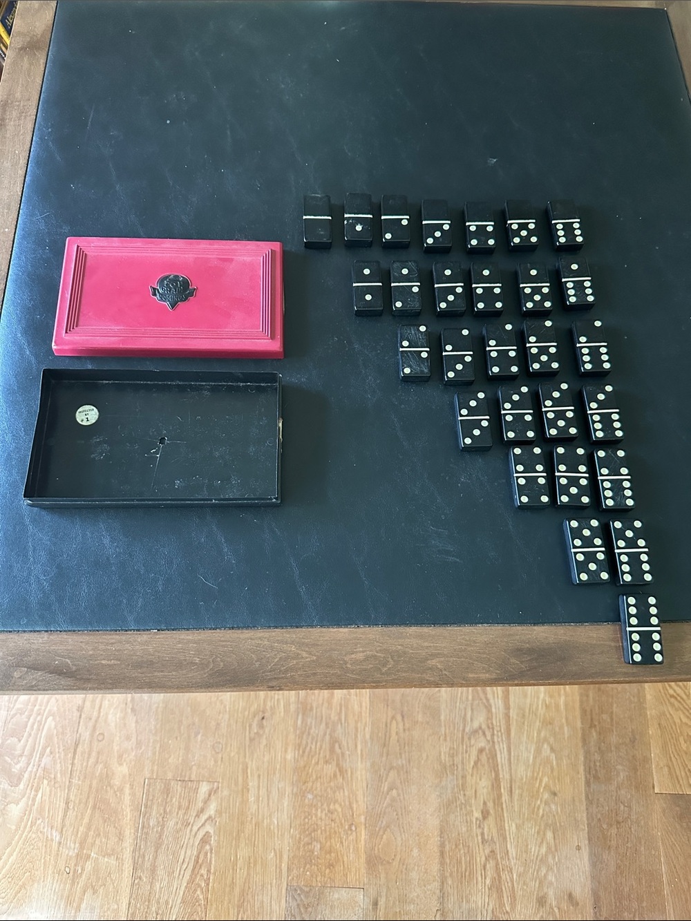 Vintage boxed set of “Top Grade Dominoes” in Bakelite made by Crisloid